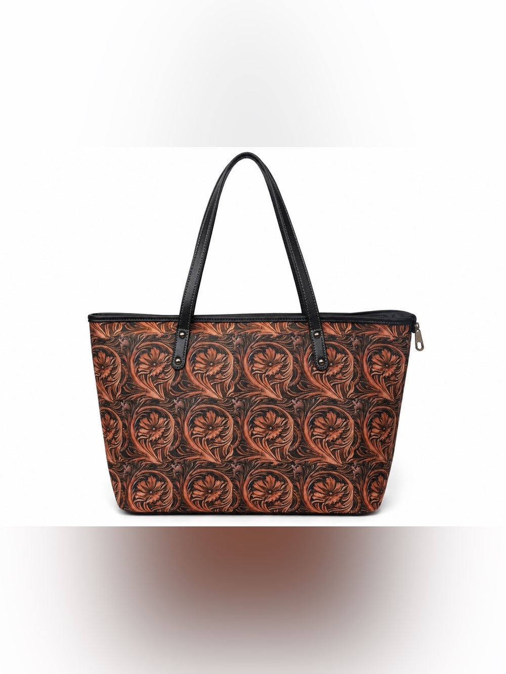 Montana West Canvas Tote Bag with Floral Print On One Side